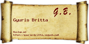 Gyuris Britta névjegykártya